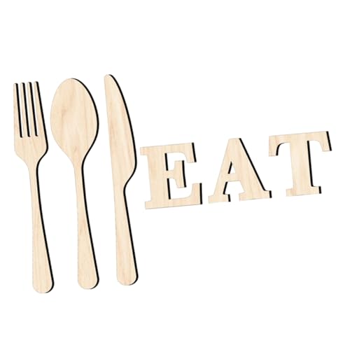 GLEAVI Küchendekoration Wandkunst Satz aus Holz Rustikales Utensilien Schild für Küche und Esszimmer Hängendes Wanddekor Vielseitig Einsetzbar für Wohnbereiche und Restaurants von GLEAVI