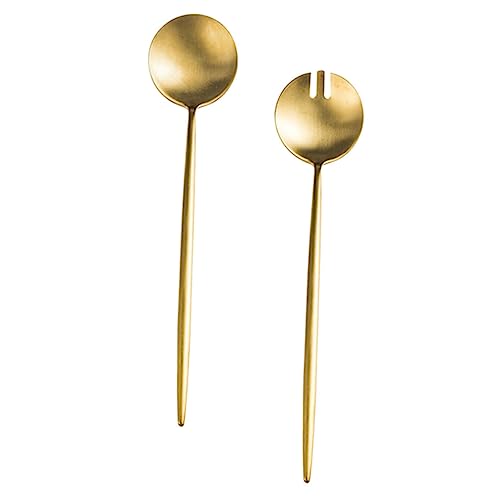 GLEAVI 1 Satz Salatgabel Teiliges Wiederverwendbares Besteck für Obst Desserts und Snacks Ergonomisches Design Spülmaschinenfest Leicht und Tragbar von GLEAVI