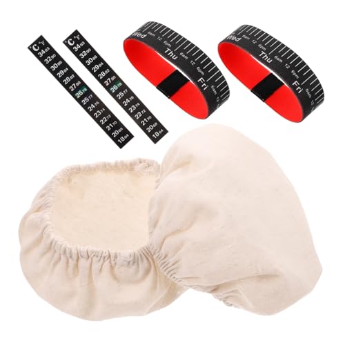 GLEAVI 1 Satz Sauerteig mit Thermometer und Datumsmarkierungsbändern Stoffabdeckungen Temperaturstreifen für Fermentationsglas Zubehör für Brotback Enthusiasten GLEAVI 1 Satz Sauerteig mit Thermometer und Datumsmarkierungsbändern Stoffabdeckungen Temperaturstreifen für Fermentationsglas Zubehör für Brotback Enthusiasten von GLEAVI