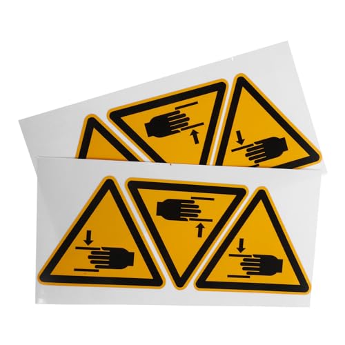 GLEAVI Selbstklebende Sicherheitsaufkleber 6 Stück Vorsicht Warnschild Etiketten Für Maschinen von GLEAVI