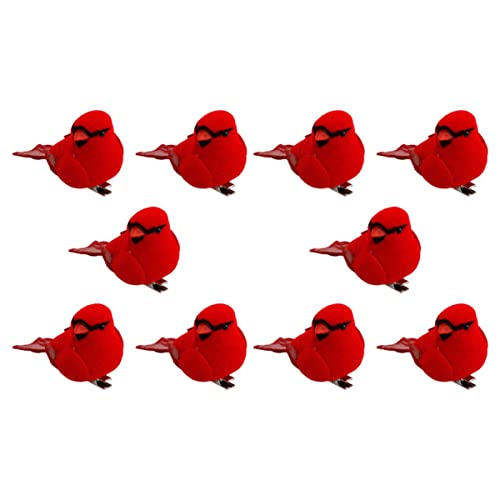 GLEAVI 1 Satz Simulationsvogelverzierung Gärten Ornamente Vogel- Im Freien Fälschung Mini Vogelgartenstatue Vogelfiguren Vögel Rostfreier Stahl Rot 10 Stück von GLEAVI