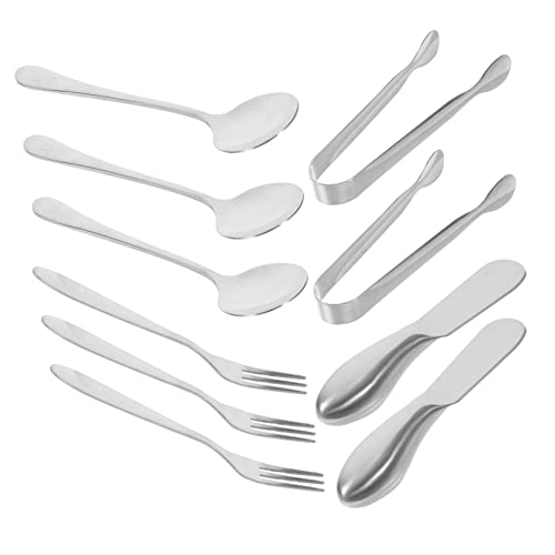 GLEAVI 1 Set Bestecklöffel Set Poliertes Besteck Utensilien Löffel Wurstgabeln Streich Und Servierutensilien Käseutensilien Butterstreicher Käsestreicher Käsezange Edelstahl von GLEAVI