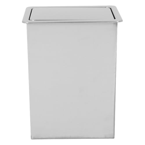 GLEAVI 1 Set Mülleimer für die Arbeitsplatte: Müllschlucker mit Deckel – Eingebetteter Mülleimer – Eingebauter aus Edelstahl für Küchenschränke, Restaurants, Büros von GLEAVI