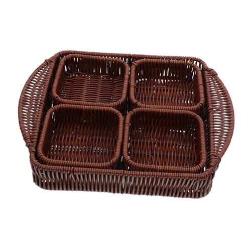 GLEAVI 1 Set Snacktablett Aus Rattanimitat Tablett Für Trockenfrüchte Korb Aus Gewebtem Obst Servierkorb Aus Rattanimitat Brotbehälter Serviertablett Für Brot Korbtablett GLEAVI 1 Set Snacktablett Aus Rattanimitat Tablett Für Trockenfrüchte Korb Aus Gewebtem Obst Servierkorb Aus Rattanimitat Brotbehälter Serviertablett Für Brot Korbtablett von GLEAVI