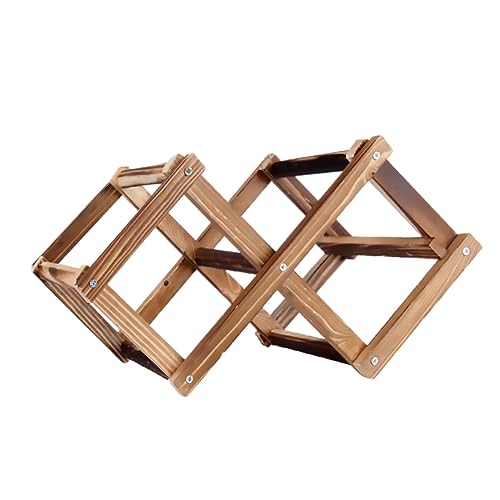 GLEAVI Holz Weinregal Stapelbar Faltbar Für Weinflaschen Haushaltsweinregal Mit Dekorativem Design Und Praktischem Stauraum von GLEAVI