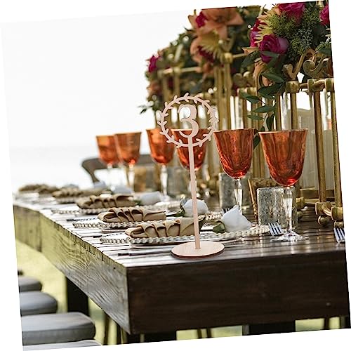 GLEAVI 10 Stück Teiliges Holz Hochzeit Tischnummern mit Hohldesign Rustikale Dekorative Zahlen für Tischdekoration bei Hochzeitsfeiern Wiederverwendbar und Praktisch von GLEAVI