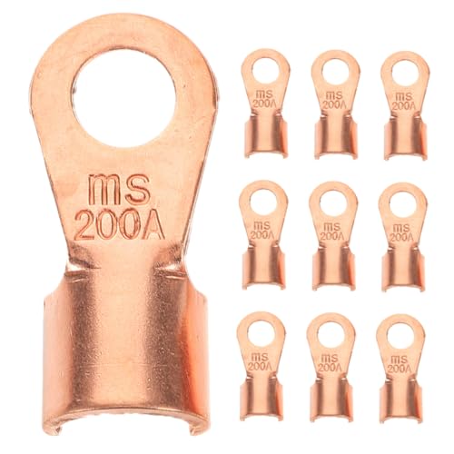 GLEAVI 10 Stück Teiliges Kupferdraht Crimpverbinder Offene Kabelschuhe Elektrische Anschlussklemmen Langlebige Kupferausführung Einfache Installation Geeignet für Batterie von GLEAVI