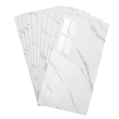 GLEAVI 10 Stück Teiliges Marmor wandsticker Selbstklebend Verdickt Einfache Montage Vielseitig für Schlafzimmer Küche Bad Stilvolle Wanddekoration Pflegeleicht von GLEAVI