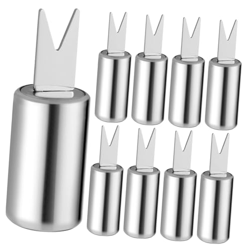 GLEAVI 10 Stück Teiliges Obstgabeln und BBQ Spieße Rostfrei Stabiles Design ohne Scharfe Kanten Langlebig und Vielseitig für Fingerfood Snacks und Partys Geeignet von GLEAVI