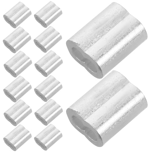 GLEAVI 100 Stück Aluminium Crimpschlaufenhülsen Doppel Loch Drahtseil Quetschhülsen für Sicheres und von Kabeln Robust und Langlebig für Verschiedene Anwendungen von GLEAVI