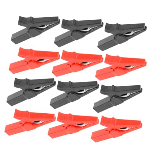 GLEAVI 12 Stück Teiliges Alligator Clips Isoliert Schwere Batterie-klemmen aus Kupfer mit Starkem Federmechanismus Kompatibel mit Bananensteckern Robuste Krokodilklemmen für Auto von GLEAVI