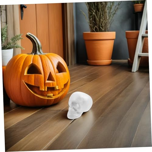 GLEAVI 12stücke Kleine Totenkopf-Dekoration Aus Schaumstoff Zum Selbermachen Für Halloween-Party Spukhaus-zubehör Layout-Requisiten Leicht Und Bemalbar von GLEAVI