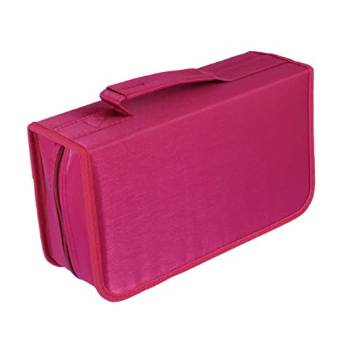 GLEAVI 128Stücke CD Aufbewahrungstasche Handtasche aus Hochwertigem Große Kapazität für DVDs zur Organisation im Auto oder Zuhause Rot von GLEAVI