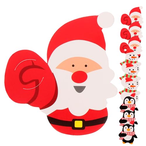 GLEAVI 150 Stück Weihnachts Lutscher Papierkarten mit Nikolaus und Pinguin Motiven Umweltfreundliche Candy Packaging Dekoration für Party DIY Süßigkeiten Geschenkverpackung von GLEAVI