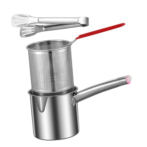 GLEAVI 1Satz Frittiergerät Multifunktionale Fritteuse für Braten und Kochen Kompakte für Heimgebrauch Minimiert Ölspritzen und Überflutung von GLEAVI