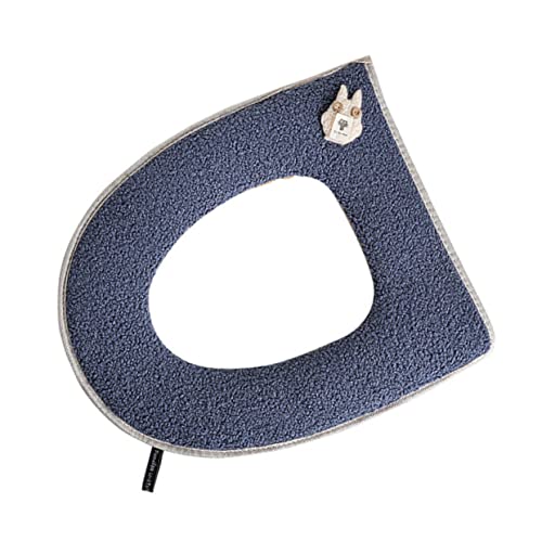 GLEAVI Plüsch-toilettensitzkissen Mit Reißverschluss Waschbar Und Wiederverwendbar Badezimmer-toilettenmatte Blau Schickes Design Für Meisten Einrichtungen von GLEAVI