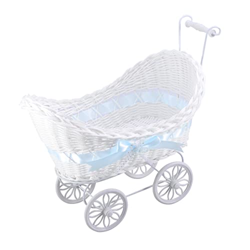 GLEAVI Rattan Dreirad Blumentopf Mit Strickblumen Mini Dekoration Für Hochzeit Shower Geburtstag Und Partys Blau GLEAVI Rattan Dreirad Blumentopf Mit Strickblumen Mini Dekoration Für Hochzeit Shower Geburtstag Und Partys Blau von GLEAVI