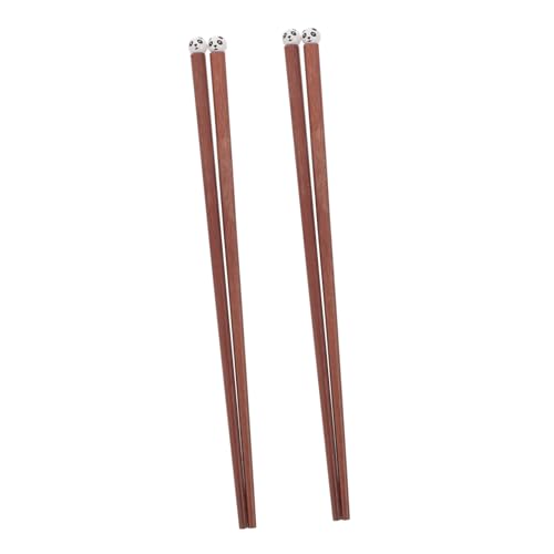 GLEAVI 2 Paare Panda -Holzstäbchen Stäbchen für Essstäbchen wiederverwendbar Schlüsselpanda süße Stäbchenruhe Panda-Stäbchen trainieren Essstäbchen Kinderstäbchen von GLEAVI
