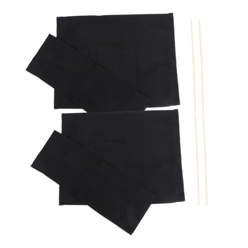 GLEAVI 2 Sätze Regiestuhl Leinwand Ersatzstoff für den Campingstuhl Ersatz für Regiestuhlleinwand Abdeckung Erwachsene Sitzstoff für Klappstuhl Austausch des Filmstuhlsitzes Holz Schwarz von GLEAVI