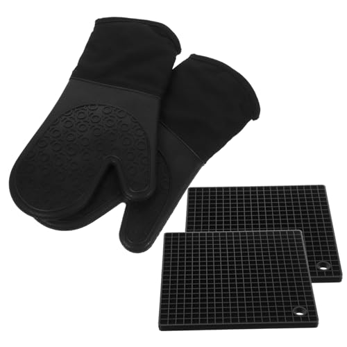 GLEAVI 2 Sätze Silikon Ofenhandschuhe und Hitzebeständige Scald Matten Teiliges Set Flexible Grill und Backhandschuhe mit Rutschfestem Design Vielseitig für Backofen Grill Outdoor BBQ GLEAVI 2 Sätze Silikon Ofenhandschuhe und Hitzebeständige Scald Matten Teiliges Set Flexible Grill und Backhandschuhe mit Rutschfestem Design Vielseitig für Backofen Grill Outdoor BBQ von GLEAVI