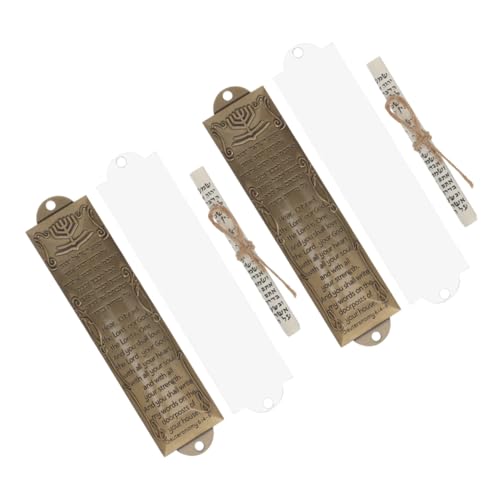 GLEAVI 2 Sätze Vintage Metall Mezuzah mit Schriftrolle Religiöses Hausornament Retro Judaica Türschild Bedeutungsvolles Geschenk zur Häuslichen Segnung GLEAVI 2 Sätze Vintage Metall Mezuzah mit Schriftrolle Religiöses Hausornament Retro Judaica Türschild Bedeutungsvolles Geschenk zur Häuslichen Segnung von GLEAVI