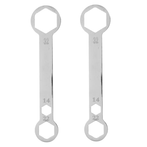 GLEAVI 2 Stück Achsschlüssel Für Motorräder Motorrad Reparaturschlüssel Motorrad-achsenschlüssel Vorderachsschlüssel Steckschlüssel Für Motorradachsen Silber Chrom-vanadium-stahl von GLEAVI
