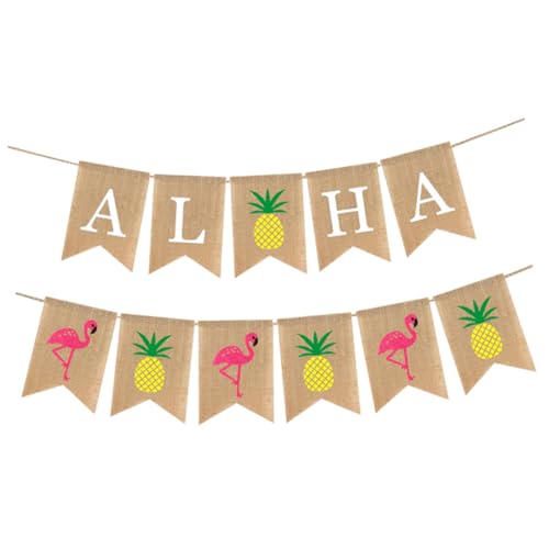 GLEAVI 2 Stück Aloha Hawaiian Banner Dekorative Bunting Banner für Sommerpartys für und Außendekoration für Esszimmer Buffets und Fotokabinen GLEAVI 2 Stück Aloha Hawaiian Banner Dekorative Bunting Banner für Sommerpartys für und Außendekoration für Esszimmer Buffets und Fotokabinen von GLEAVI
