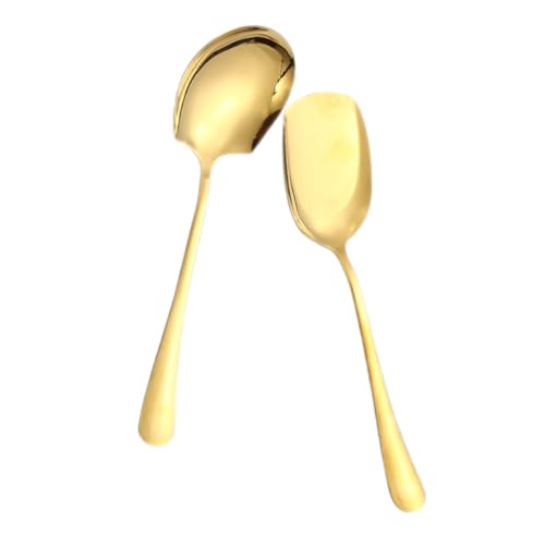 GLEAVI 2 Stück Edelstahl Servierlöffel und Schaufel Rostfrei Spülmaschinenfest Langstielig Geeignet für Buffet Familienessen Portionierung Langlebiges Küchenbesteck in Gold GLEAVI 2 Stück Edelstahl Servierlöffel und Schaufel Rostfrei Spülmaschinenfest Langstielig Geeignet für Buffet Familienessen Portionierung Langlebiges Küchenbesteck in Gold von GLEAVI