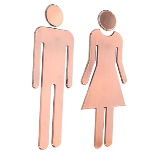 GLEAVI 2 Stück Edelstahl Wc Schild Satinierte Oberfläche Langlebig Abnehmbar Modern Dekorativ für Damen Herren Badezimmer Toiletten Büro Hotel Gemeinschaftsbereiche von GLEAVI