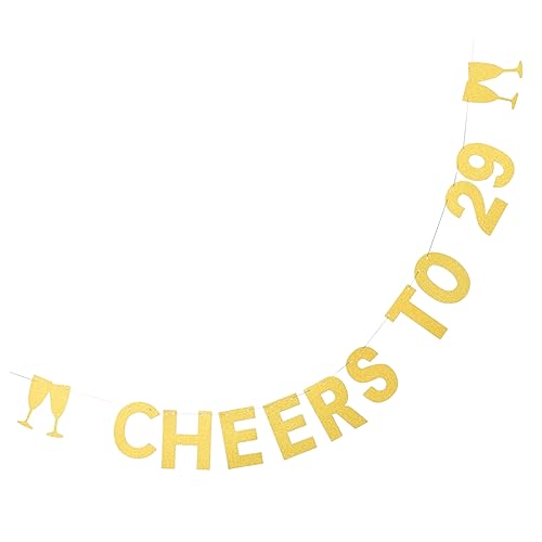 GLEAVI 2 Stück Goldene Cheers to Geburtstagsbanner Glitzernde Wimpelgirlande für Partydekoration Wiederverwendbar für Geburtstagsfeiern Jubiläen und Feste GLEAVI 2 Stück Goldene Cheers to Geburtstagsbanner Glitzernde Wimpelgirlande für Partydekoration Wiederverwendbar für Geburtstagsfeiern Jubiläen und Feste von GLEAVI