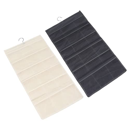 GLEAVI 2 Stück Hängende Aufbewahrungstasche Doppeltes Design und Beige Fächer pro Tasche für Schrankorganisation Platzsparend Hochwertigem Gefertigt von GLEAVI