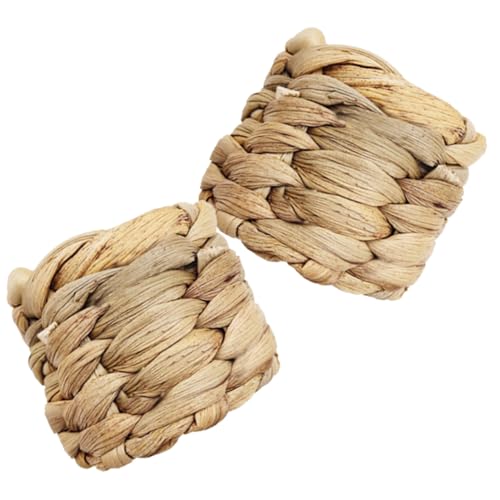 GLEAVI 2 Stück Handgefertigte Set Serviettenringe aus Handgeflochtenem Gourd Gras Rustikale Tischdeko Leichter Tragbarer Serviettenhalter für Party Hochzeit Farmhouse Style von GLEAVI