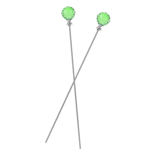 GLEAVI 2 Stück Kristall Gartenstecker mit Metallstab und Stabilem Erdspieß Dekorative Feenstab Pflanzstützen für Orchideen und Zimmerpflanzen DIY-Beaded Design Stilvolles Gartenaccessoire von GLEAVI