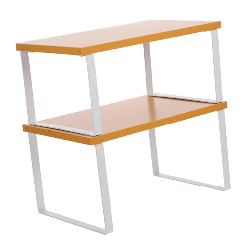 GLEAVI 2 Stück Küchenregal Teiliges Set aus Holz Erweiterbarer Stapelbarer Organizer für Gewürze und Küchenutensilien Robuster und Umweltfreundlicher Schrankregal für Einfache von GLEAVI