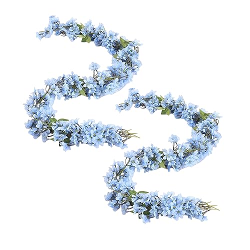 GLEAVI 2 Stück Künstliche Blumenranke Simulierte Girlande für Hochzeitsdekoration Garten und Party Wand und Türdeko Blau aus Seidenstoff Gefertigt von GLEAVI