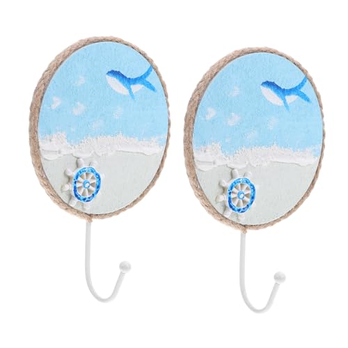 GLEAVI 2 Stück Mediterrane Wandhaken Rund Handbemalt Nautische Haken mit Küstenstil für Bad Wohnräume Küchen Rustikale Wanddeko für Schlüssel Handtücher Mäntel GLEAVI 2 Stück Mediterrane Wandhaken Rund Handbemalt Nautische Haken mit Küstenstil für Bad Wohnräume Küchen Rustikale Wanddeko für Schlüssel Handtücher Mäntel von GLEAVI