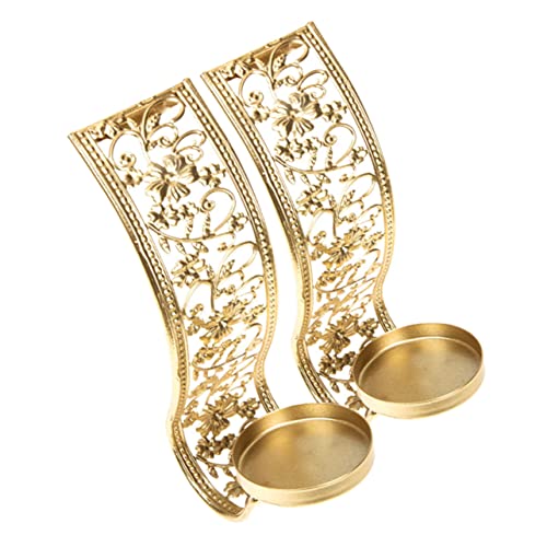 GLEAVI 2 Stück Metall Wandkerzenhalter Hohl Design Orientalischer Stil Kerzenständer Wanddeko Für Wohnzimmer Esszimmer Romantische Atmosphäre von GLEAVI