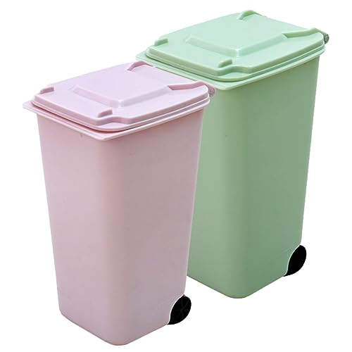 GLEAVI 2 Stück Mini Mülleimer mit Deckel Multifunktionale Tischabfallbehälter für Büro Schlafzimmer und Auto Grünes Pinkes Design Kompakte für Abfälle GLEAVI 2 Stück Mini Mülleimer mit Deckel Multifunktionale Tischabfallbehälter für Büro Schlafzimmer und Auto Grünes Pinkes Design Kompakte für Abfälle von GLEAVI