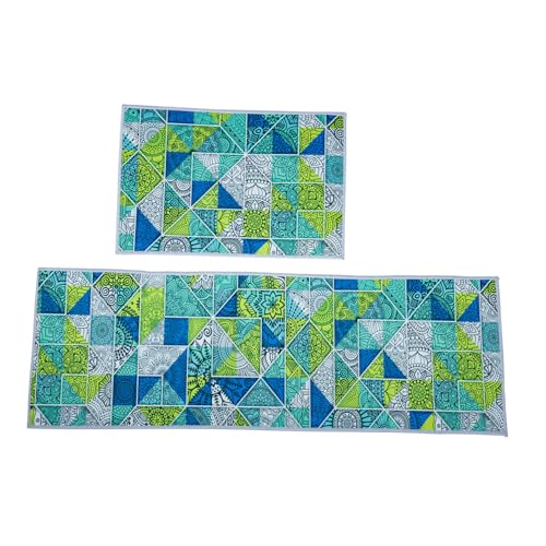 GLEAVI 2 Stück Nordic Marokko Fußmatte Teiliges rutschfeste Eingangsmatte für Innenräume Geometrisches Design für Wohnzimmer Schlafzimmer und Waschbar und Langlebig von GLEAVI