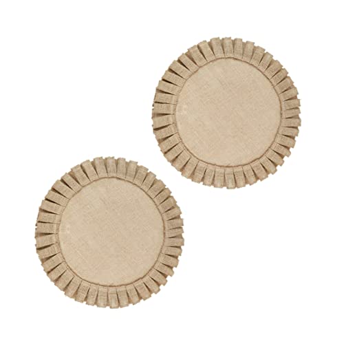 GLEAVI 2 Stück Retro Runde Tischsets aus Jute Hitzebeständige Platzmatten Rustikale Dekoration für Esstisch Abwaschbare Platzdeckchen für Warme GLEAVI 2 Stück Retro Runde Tischsets aus Jute Hitzebeständige Platzmatten Rustikale Dekoration für Esstisch Abwaschbare Platzdeckchen für Warme von GLEAVI
