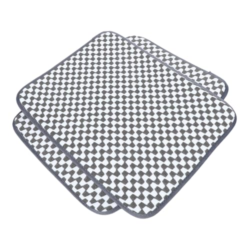 GLEAVI 2 Stück Saugfähige Abtropfmatte Schnelltrocknendes Waschbares Küchentuch für Geschirr und Gläser Vielseitig Einsetzbar Stilvolles Design Wasserabsorbierend für Arbeitsplatte und von GLEAVI