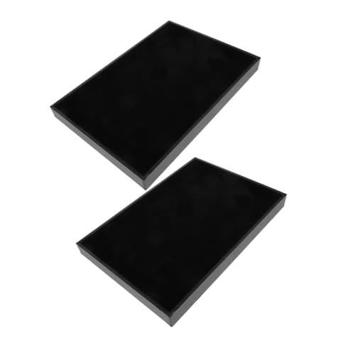 GLEAVI 2 Stück Schmuck-displayplatten Flach Stapelbares Organizer Tablett für Ringe Armbänder Halsketten Vielseitig für Zuhause und Gewerbe Modernes Design Platzsparend und Elegant von GLEAVI