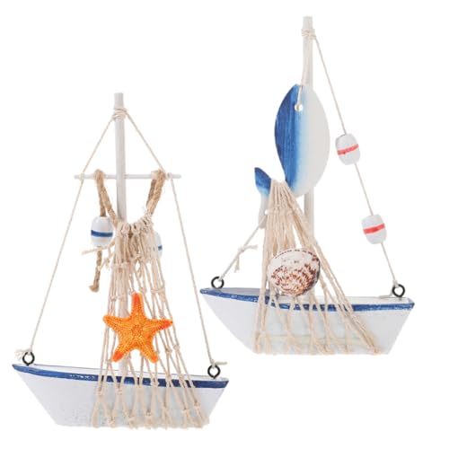 GLEAVI 2 Stück Segelmodell Küsten weihnachtliche Desktop-Dekoration Bürodekor Ornamente Blau Desktop-Ornament mit mediterranem Schiff Segelbootdekor Desktop-Segelboot Holz GLEAVI 2 Stück Segelmodell Küsten weihnachtliche Desktop-Dekoration Bürodekor Ornamente Blau Desktop-Ornament mit mediterranem Schiff Segelbootdekor Desktop-Segelboot Holz von GLEAVI