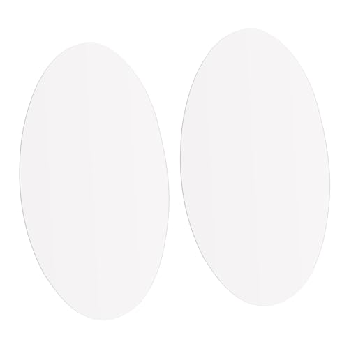 GLEAVI 2 Stück Selbstklebende Spiegel Wandaufkleber Oval Silberner Kunststoff Mirroreffekt für Wohnzimmer Schlafzimmer Bad Einfache DIY Wanddekoration Glatte Oberflächen Geeignet von GLEAVI