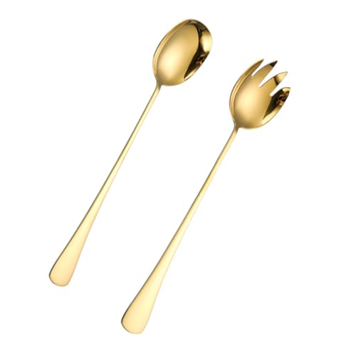 GLEAVI 2 Stück Servierbesteck Teilig Goldene und Löffel für Buffet Salat und Suppen Hochwertige Küchenutensilien für Restaurant und Picknick GLEAVI 2 Stück Servierbesteck Teilig Goldene und Löffel für Buffet Salat und Suppen Hochwertige Küchenutensilien für Restaurant und Picknick von GLEAVI
