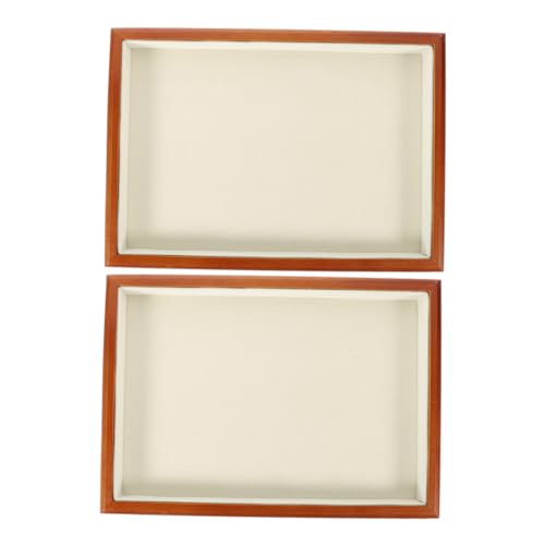 GLEAVI 2 Stück Stapelbare Schmucktabletts aus Massivholz Vintage Schmuck Organizer Tray mit Weichem Innenfutter Schmuckablage für Armbänder Ringe Halsketten Präsentationstablett für GLEAVI 2 Stück Stapelbare Schmucktabletts aus Massivholz Vintage Schmuck Organizer Tray mit Weichem Innenfutter Schmuckablage für Armbänder Ringe Halsketten Präsentationstablett für von GLEAVI