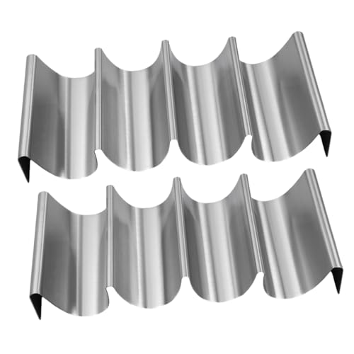 GLEAVI 2 Stück Taco Halter Ständer Tablett Für Ofen Und Grill Edelstahl Racks Halter Serviertablett Für Tacos Und Burritos Für Restaurants Und Den Heimgebrauch von GLEAVI