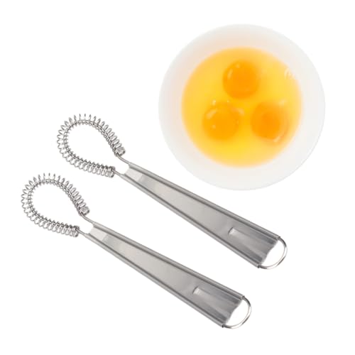 GLEAVI 2 Stück Teiliges Edelstahl Handrührgerät mit Spiralfeder Manueller Eierschläger und Küchenmixer Handgeführter Schneebesen für Eier Sahne Saucen Kompakt und Leicht für Rühren von GLEAVI