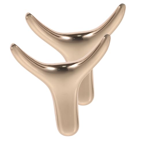 GLEAVI 2 Stück Teiliges Horn wandhaken Metall Selbstklebend Dekorativ Praktisch Platzsparend für Kleidung Handtücher Taschen Geeignet für Bad Küche Modernes Wohndesign von GLEAVI