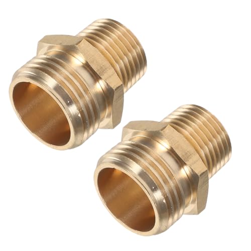 GLEAVI 2 Stück Teiliges Messing Garten Schlauchadapter Ght Npt Stabile Verbindung Einfache Montage Kompatibel mit Amerikanischen Gartenschläuchen für Gartenschlauchreparatur und GLEAVI 2 Stück Teiliges Messing Garten Schlauchadapter Ght Npt Stabile Verbindung Einfache Montage Kompatibel mit Amerikanischen Gartenschläuchen für Gartenschlauchreparatur und von GLEAVI